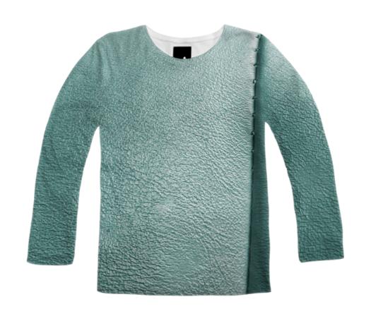 blue leather long sleeve