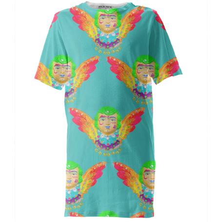 7 roses angel fluo neobaroque series wood art by lavinia fenton tall tee