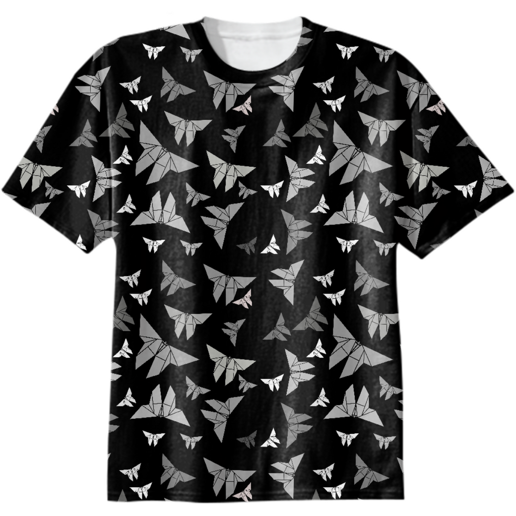 Origami Butterfly Pattern (Black and White)