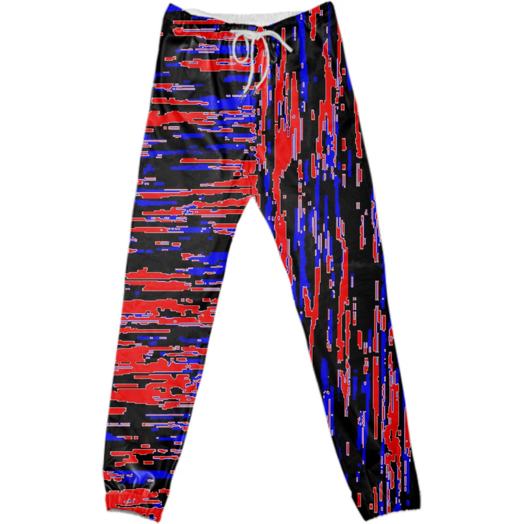red blue lengthwise cross