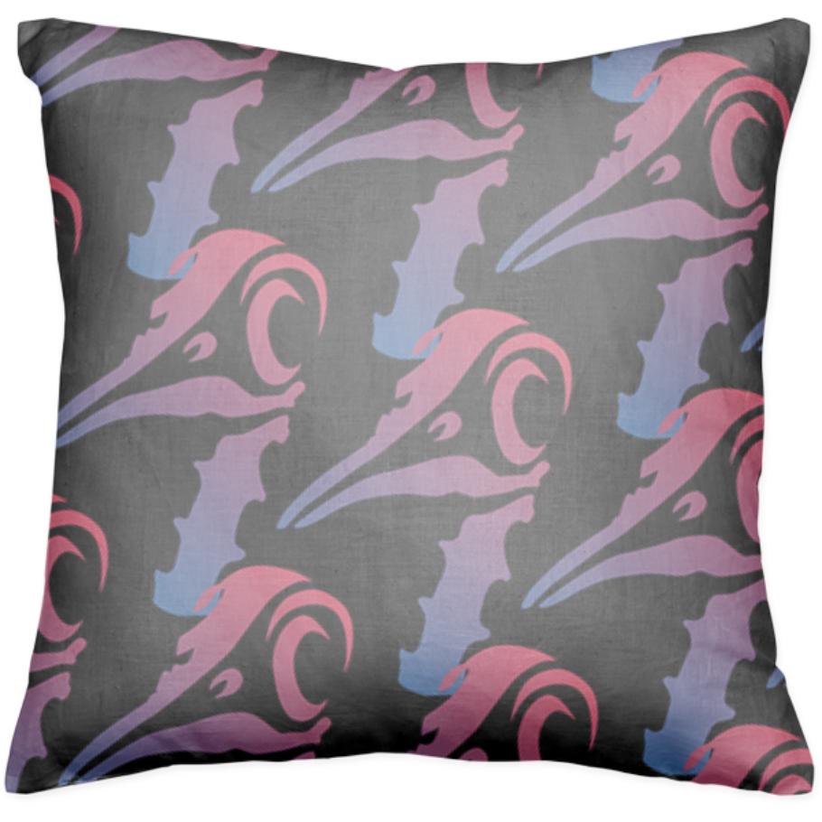 Brave Penguin Pink Purple Cascade Cushion