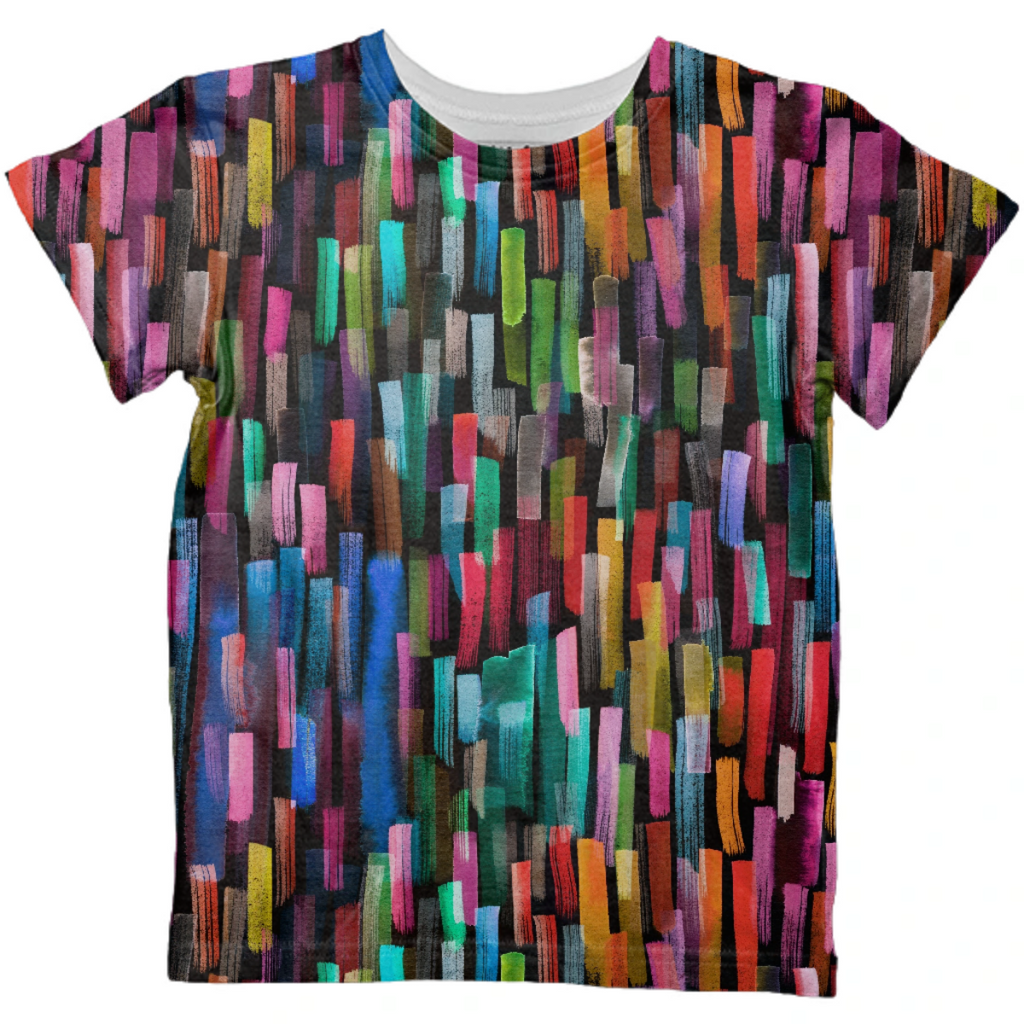 Colorful Brushstrokes Black