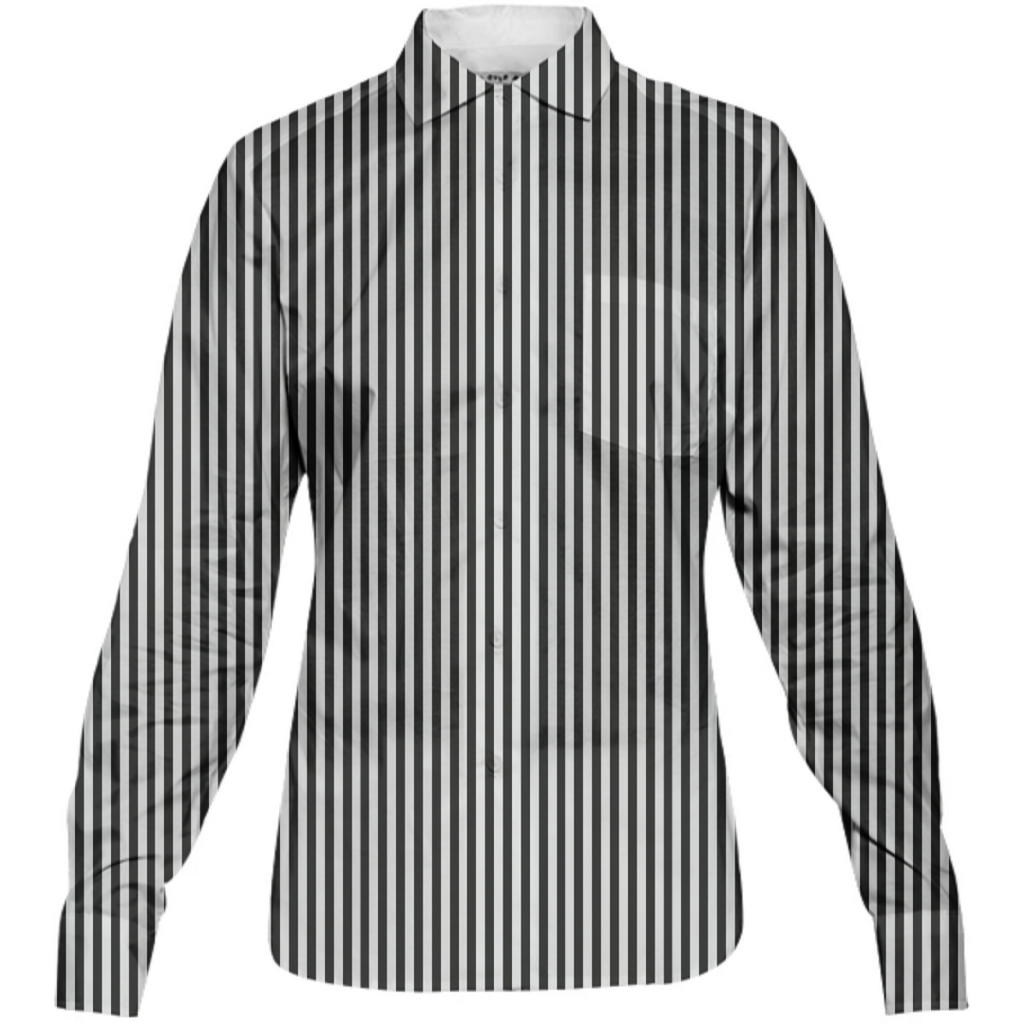 Black and White Striped Long Sleeved Shirt Lines Pattern