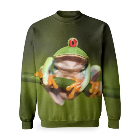 Funny Conceptual Cyclopic Frog Basic Sweatshirt