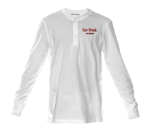 Red Letter White Classic crew neck henley shirt