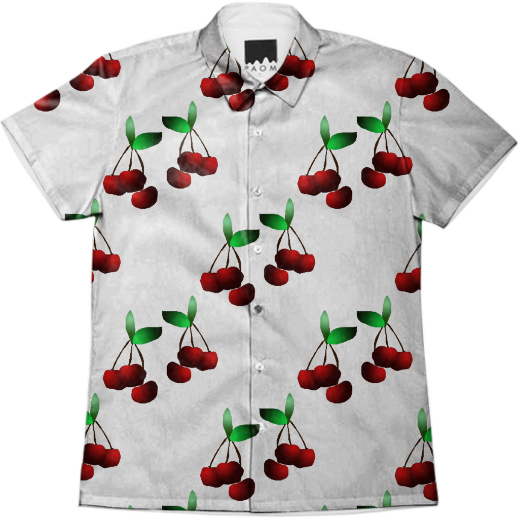 Cherries Pattern Shortsleeve Workshirt