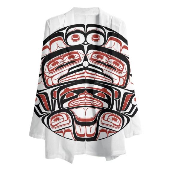 Black on Red Watches Water CHIFFON BLAZER Womans Jacket