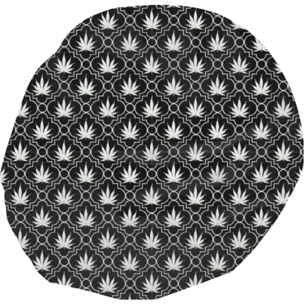Cannabis leaf black and white pattern