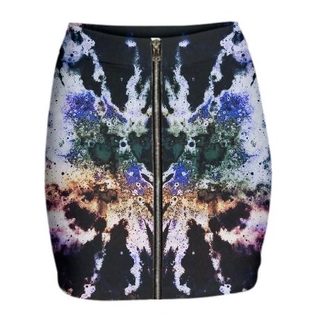 SV Multicolored Mini Zip Skirt