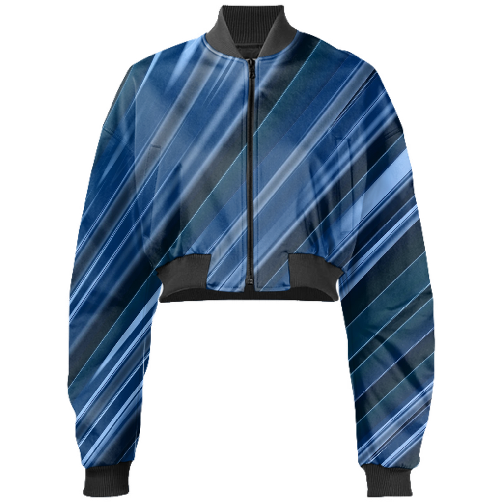 Pouring Blue Gabriel Held Cropped Bomber Jacket