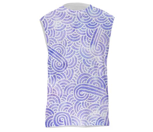 Lavender and white swirls doodles Muscle Tank Top