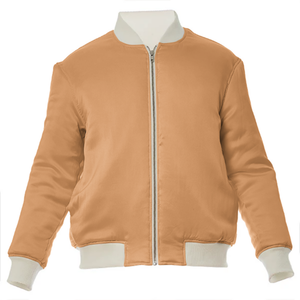 color sandy brown VP silk bomber jacket