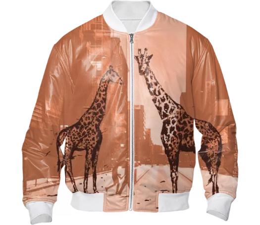 ORANGE GIRAFFE BOMBER