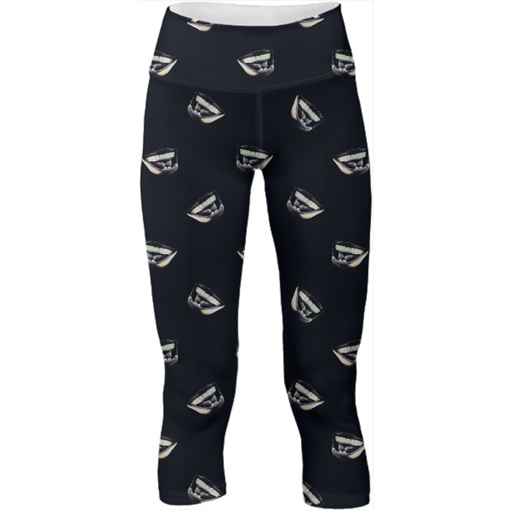 Mouth Laughing Motif Dark Print Pattern