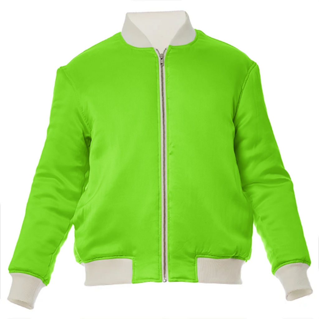 color lawn green VP silk bomber jacket
