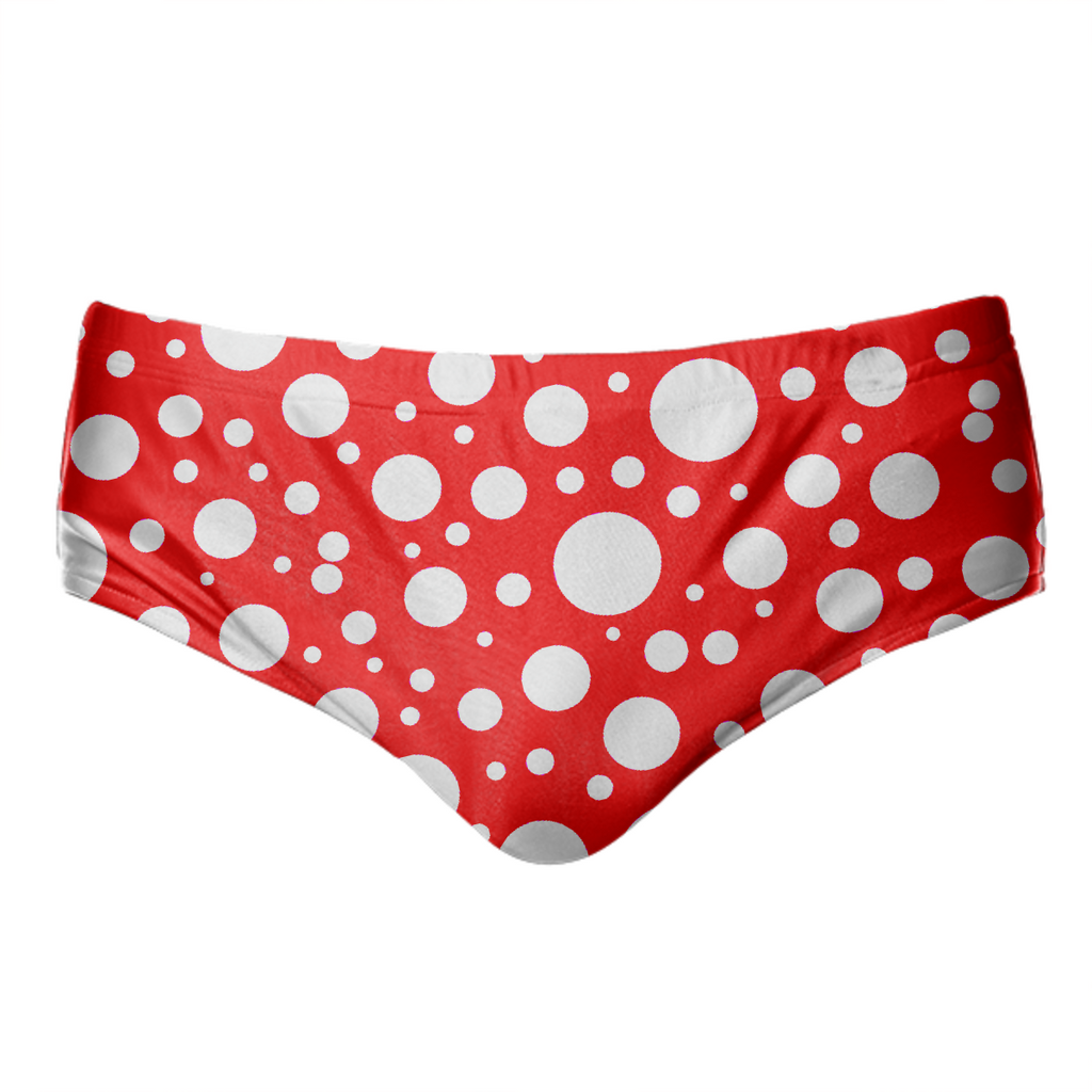 Red with White Circle Speedos