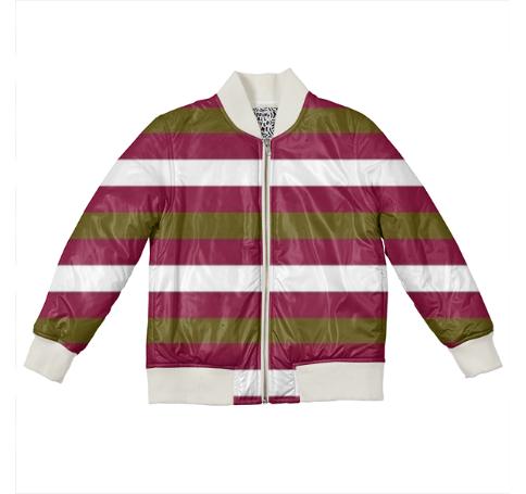 KIDS Bomber Jacket with Stripes brown gold