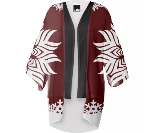 SANTA CLAUS SNOWFLAKE CHRISTMAS KIMONO