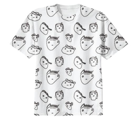 Sketchy Face All Over Print Tee WTBG