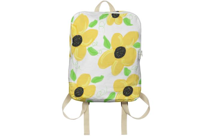 Yellow Floral Knapsack