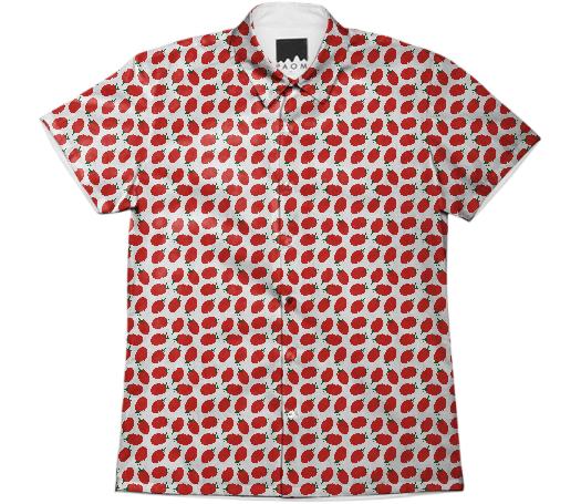 short sleeve button tomato
