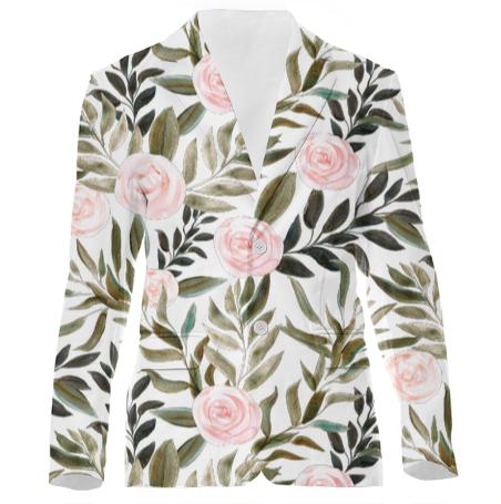Jacket with Roses pink green