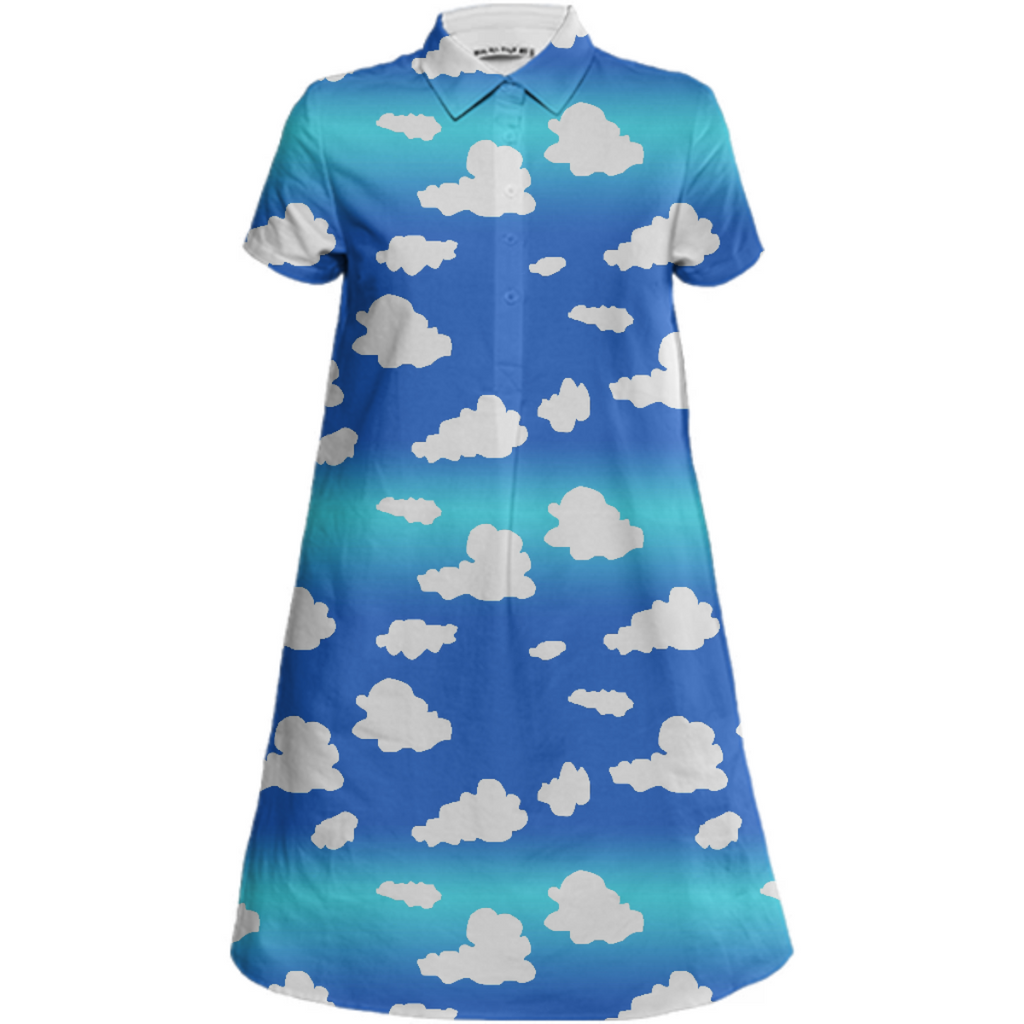 Clouds Mini Shirt Dress