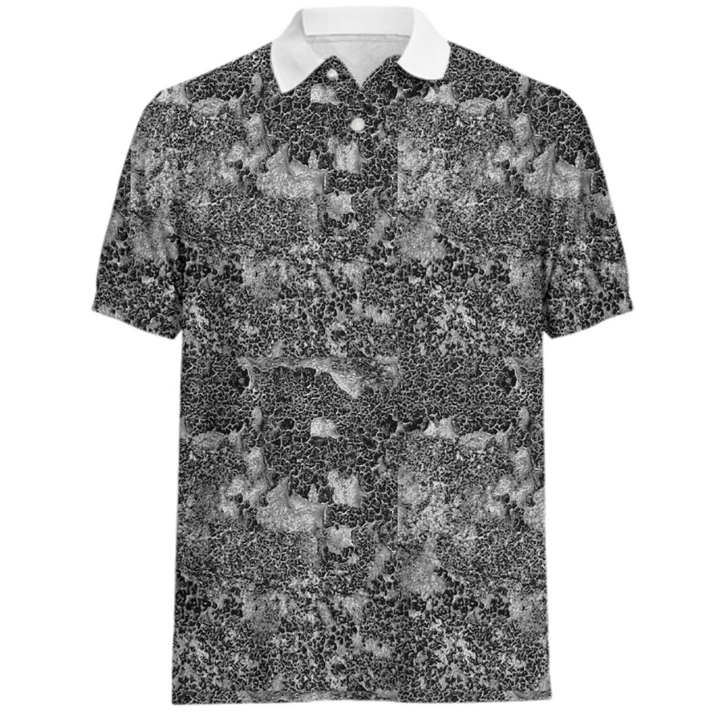 Grey and White Grunge Camouflage Print