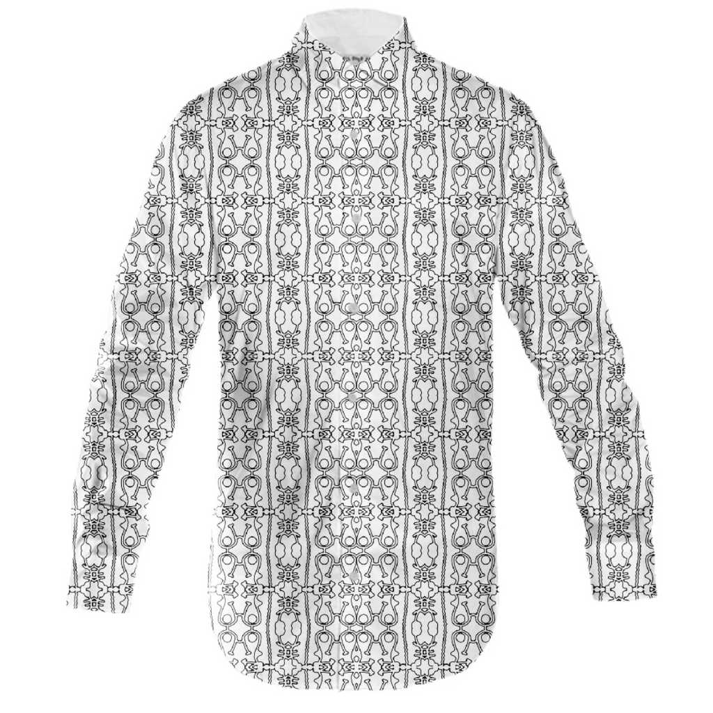 Modern Tribal Black and White Ornate Stripes