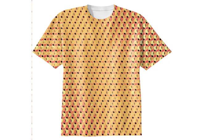 Orange Grater Pattern Cotton T Shirt