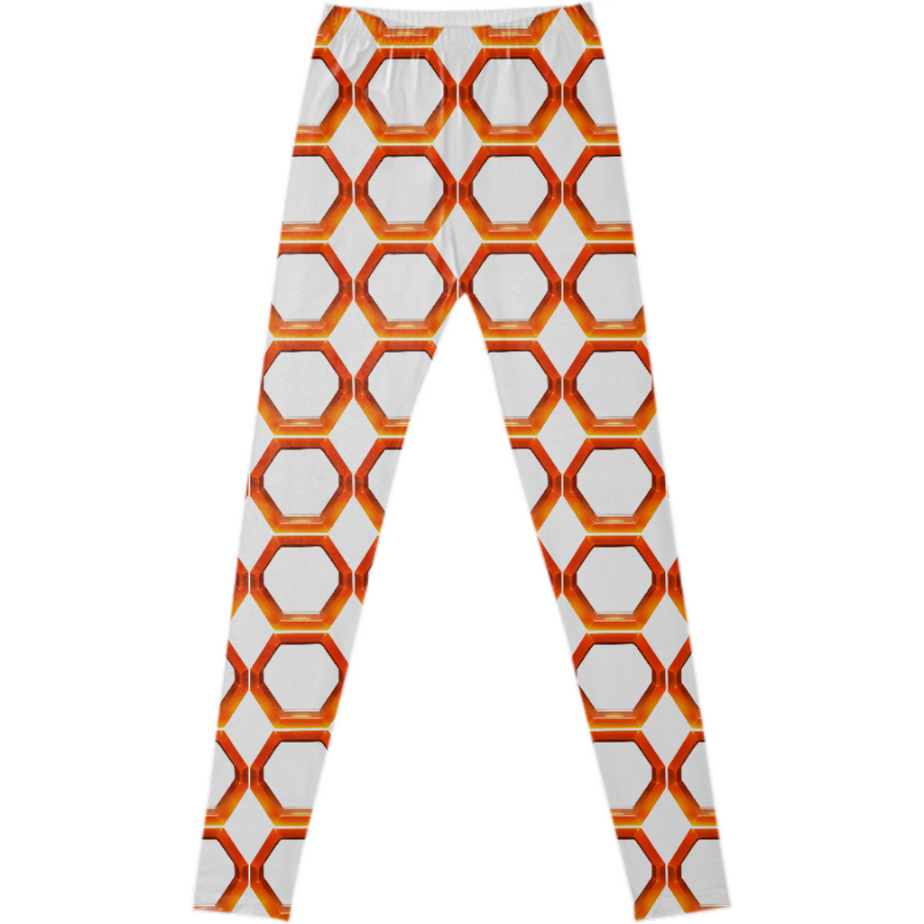 Orange and white hexagonal geometric