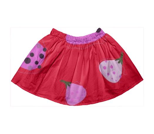 Girls Summer Skirt Figs hand drawn Original