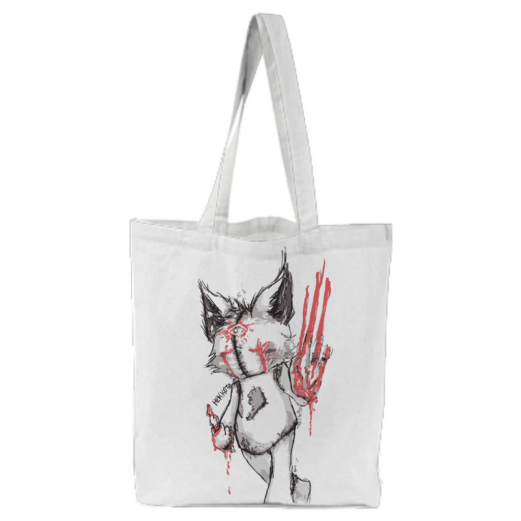 Feceless Katto feel my pain spooky horror monster design tote bag