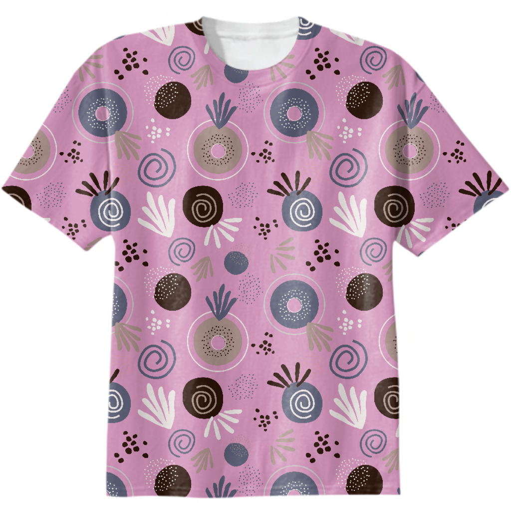 Pink abstract t-shirt by Stikleshop