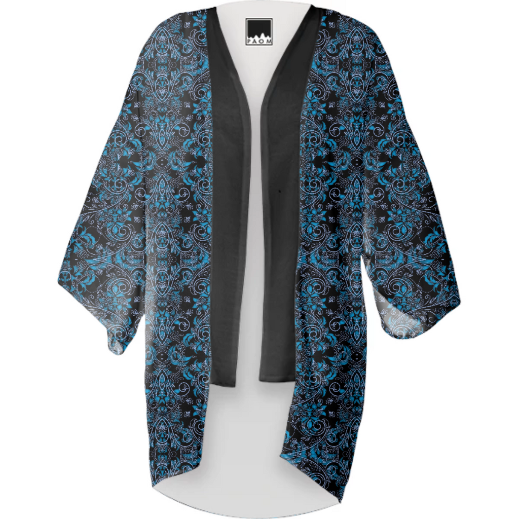 Blue Vines and Lace Kimono