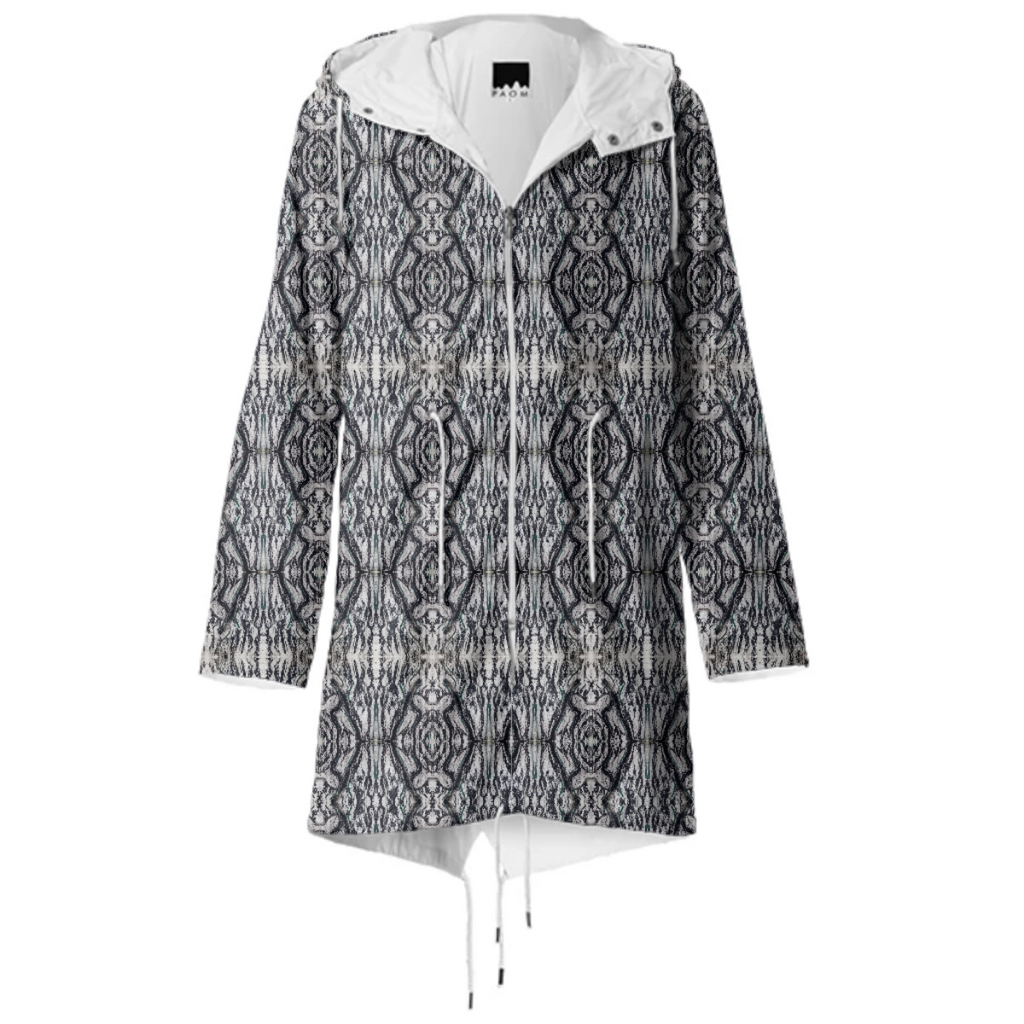 Charcoal Bones Rain Coat