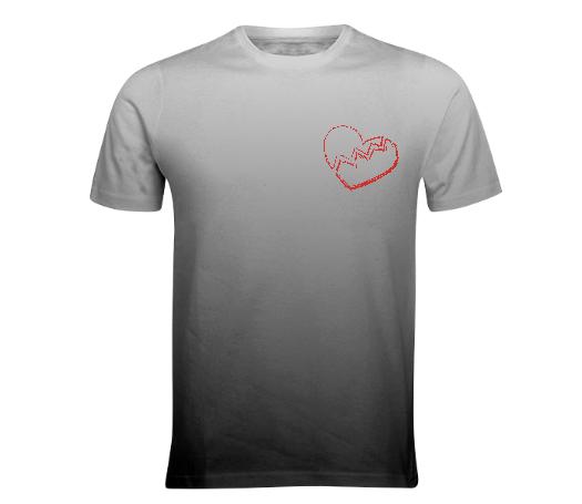 Heartbreak Faded White Black Tee