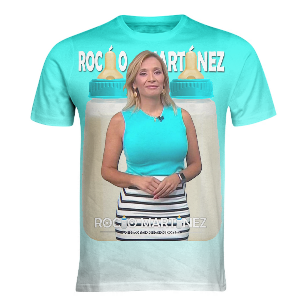 Rocio Martinez la biberones milk blue shirt