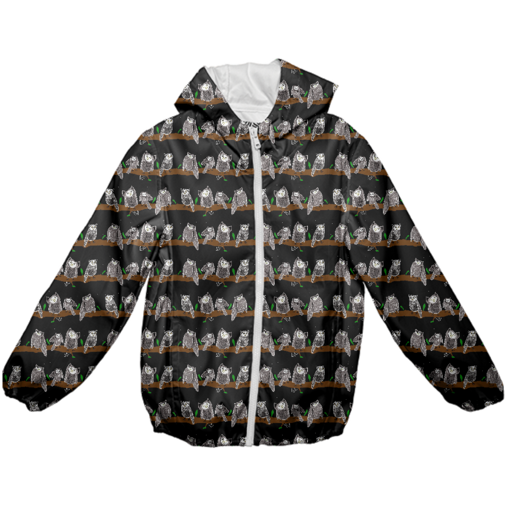 Owls Pattern Kids Rain jacket