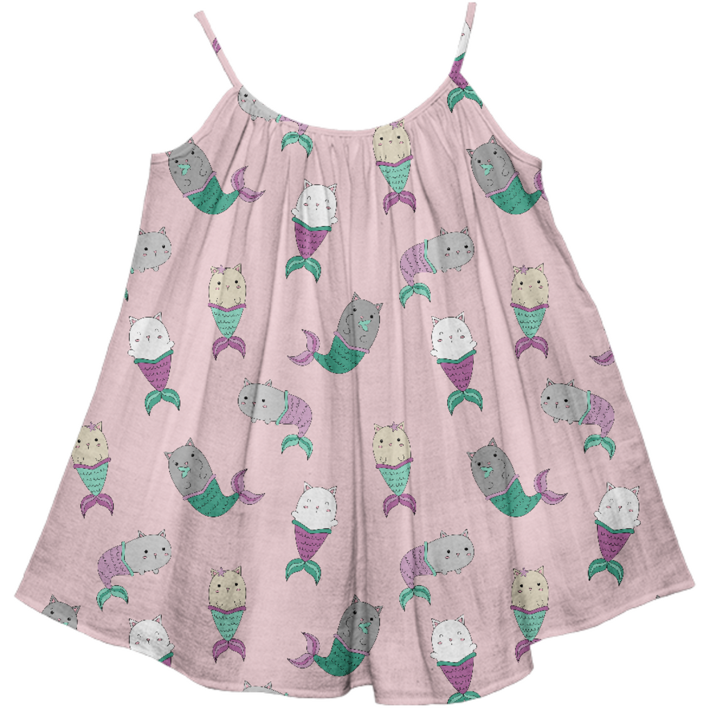 pink cat mermaids