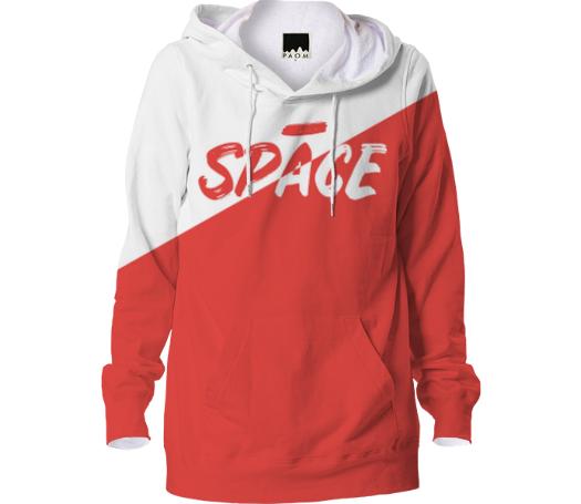 Negative Space Hoodie White and Red