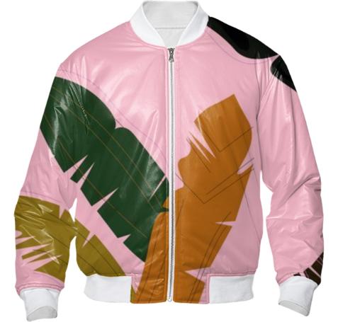 BOMBER JACKET Eco Leaves BANANA PINK EDITION