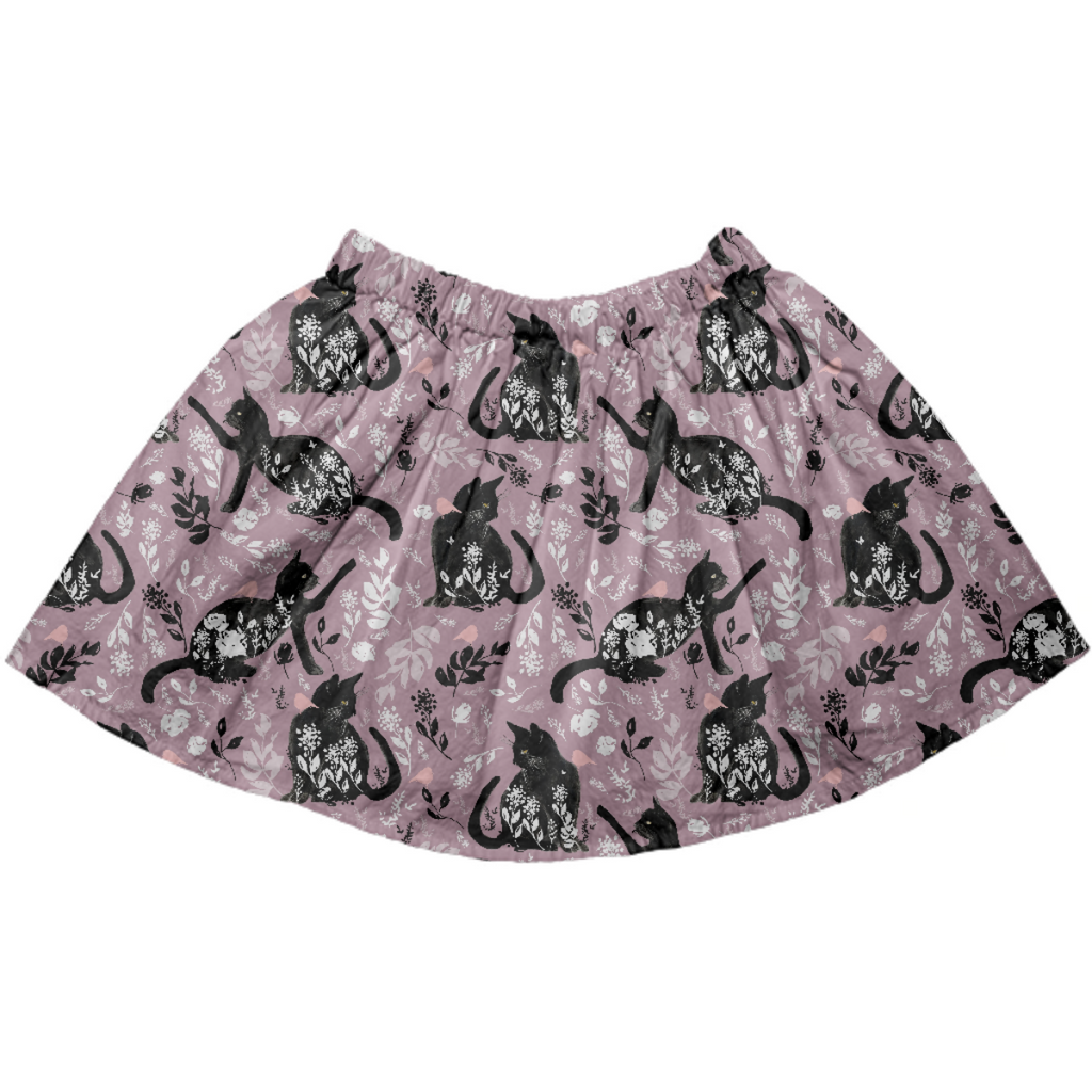 Cat Floral Skirt