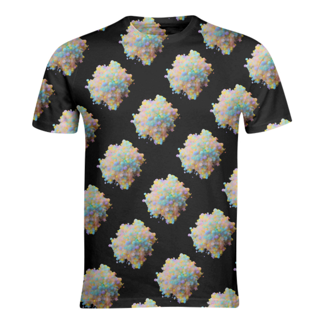 Colorful dots on black