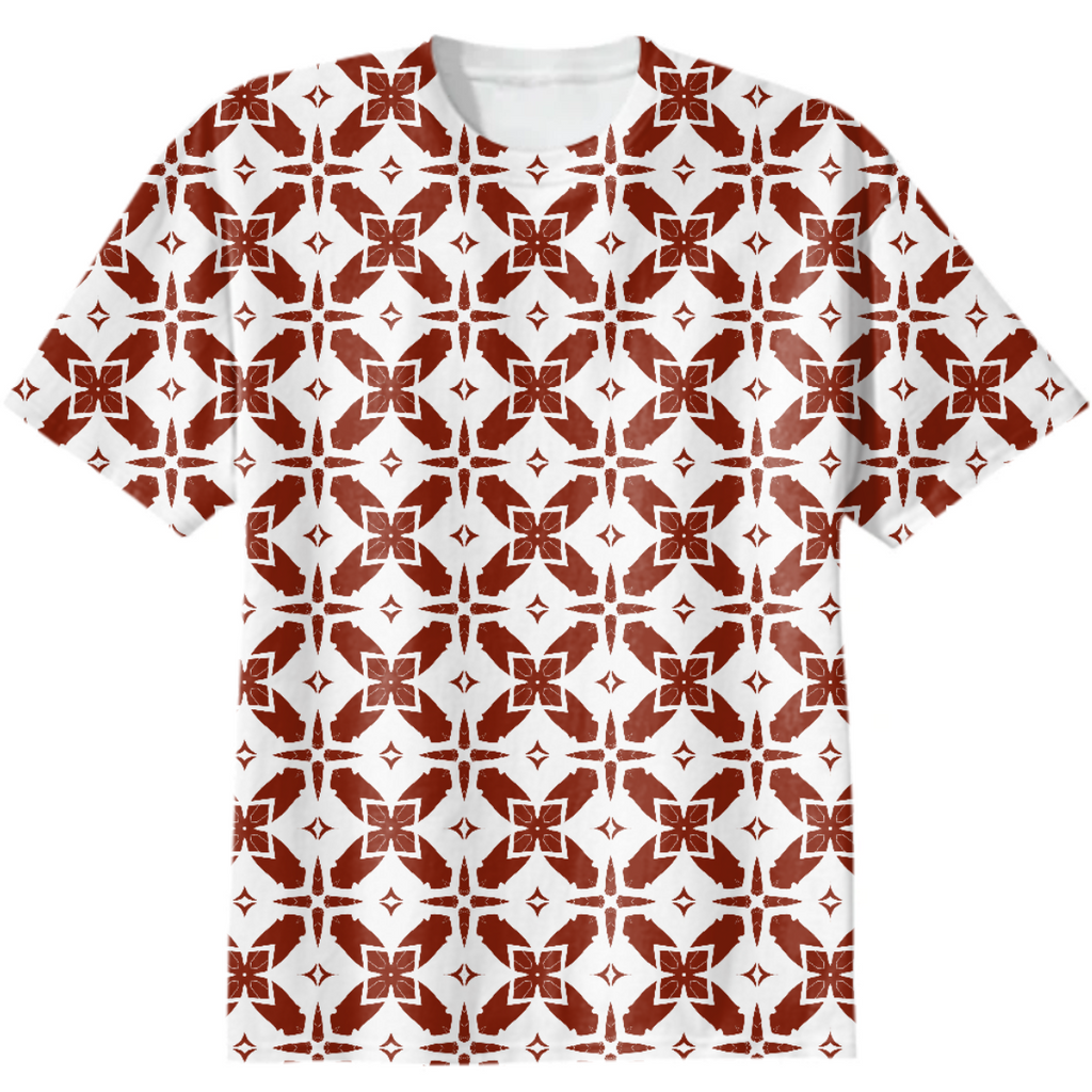 Maroon and White Geometric