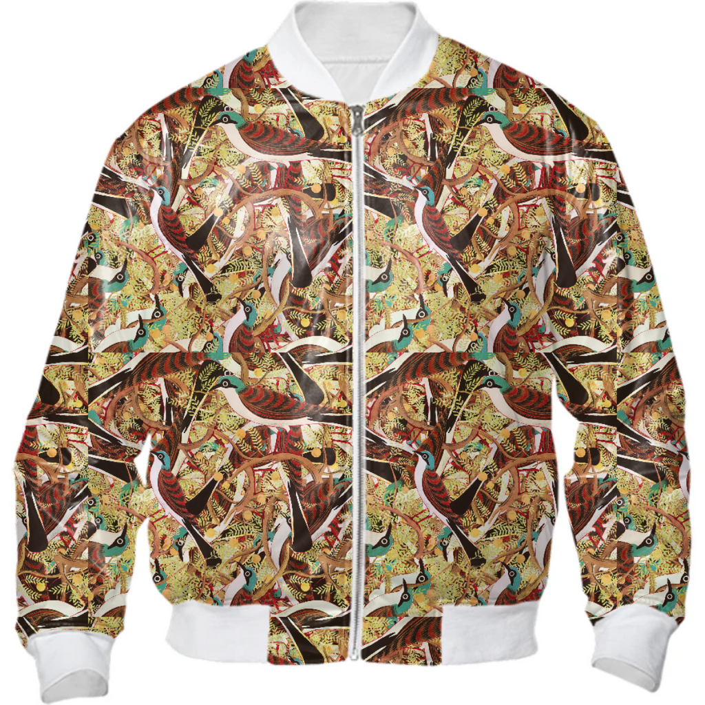Floral Pattern with Birds And Leaves