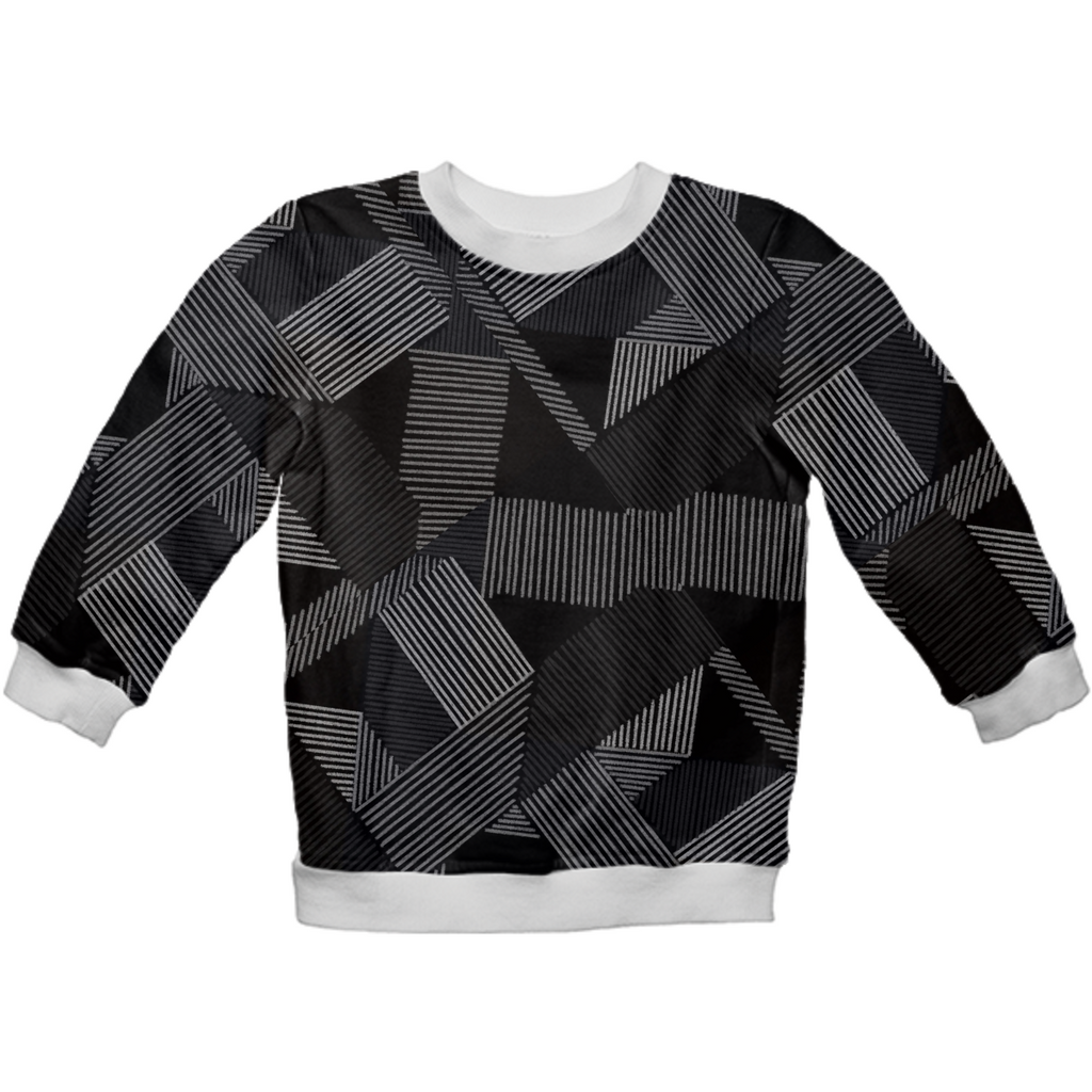 Geometric hatching kids sweatshirt