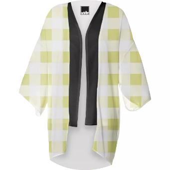 PALE YELLOW GINGHAM Kimono
