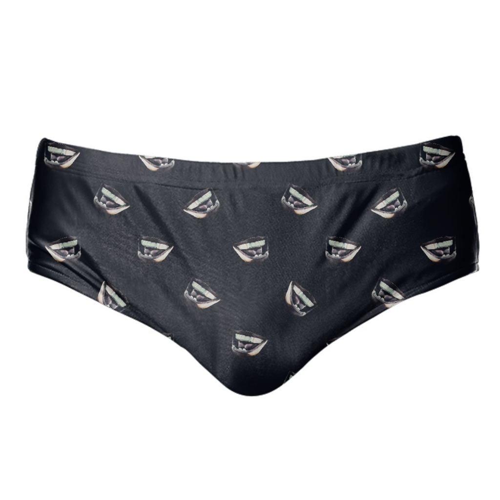 Mouth Laughing Motif Dark Print Pattern