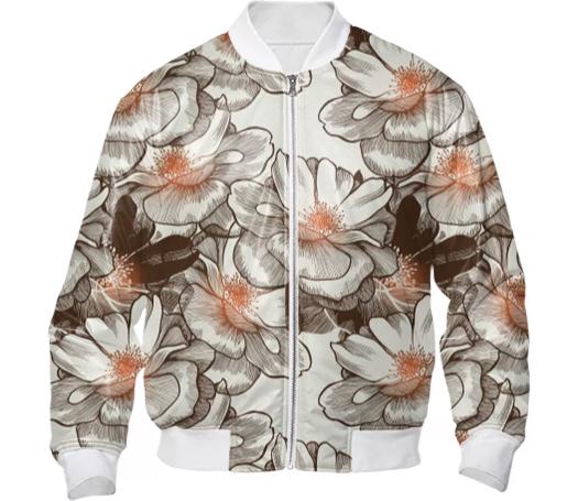 Retro Floral Bomber Jacket BOM0004